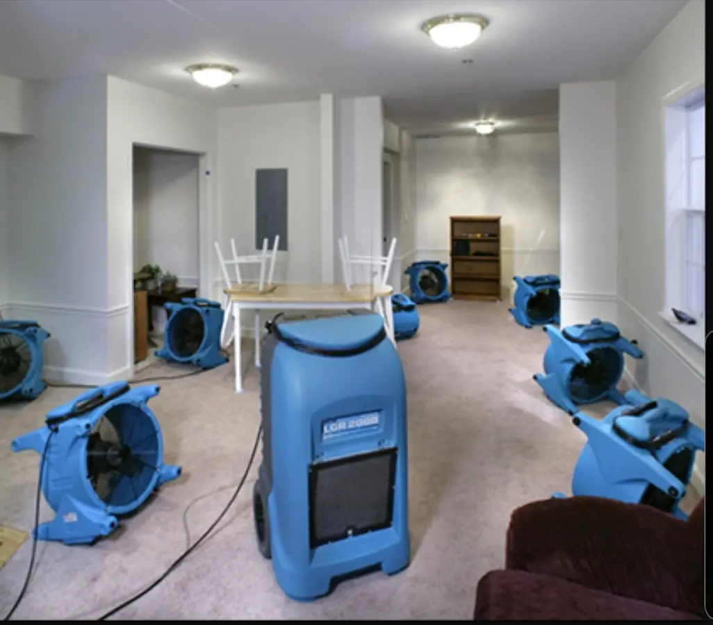 Air movers and dehumidifier setup for Water Extraction & Removal in Marble Falls